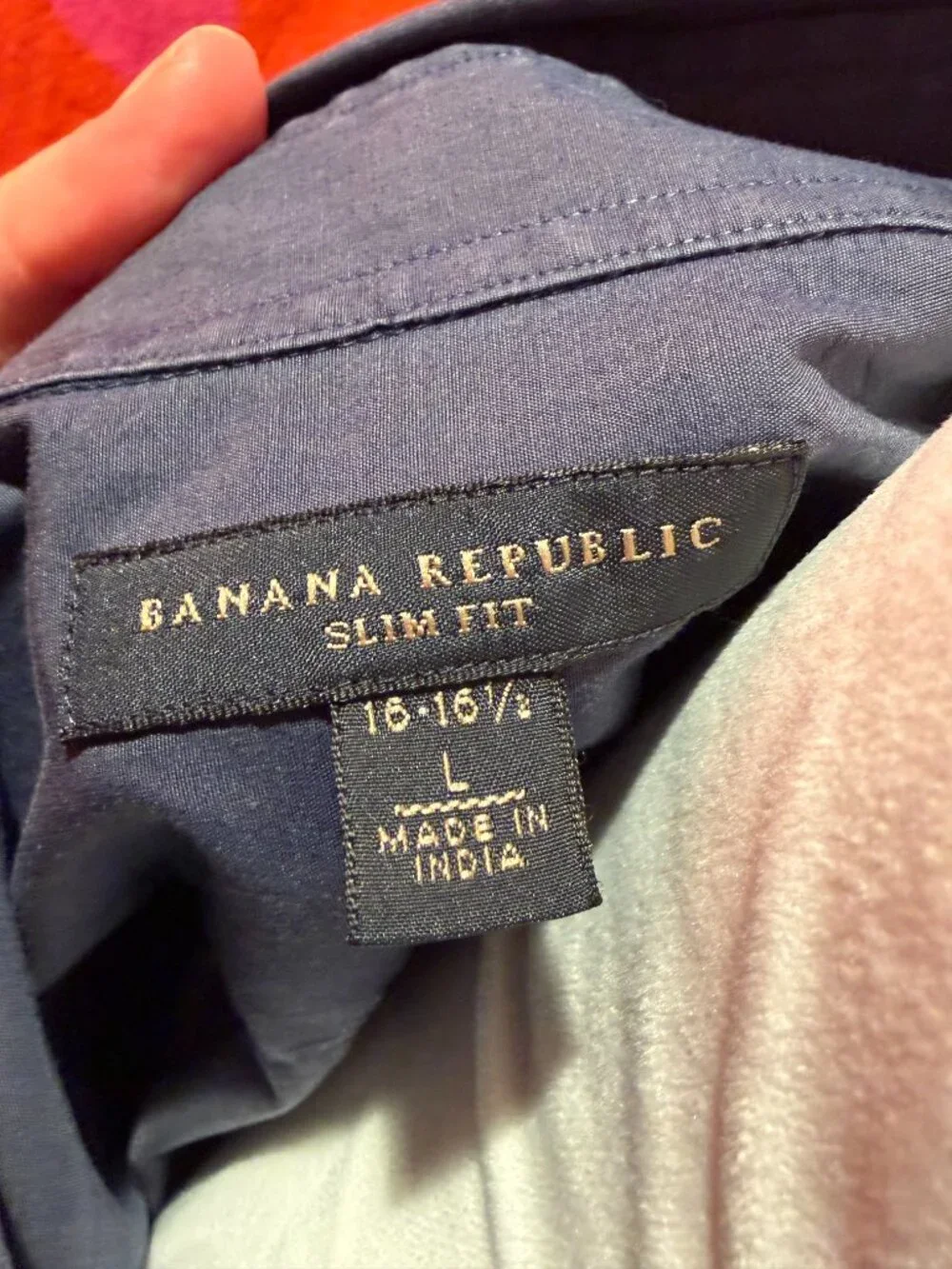 Men's Banana Reepublic Large Long Sleeve Button Down Purple/Gray/Blue